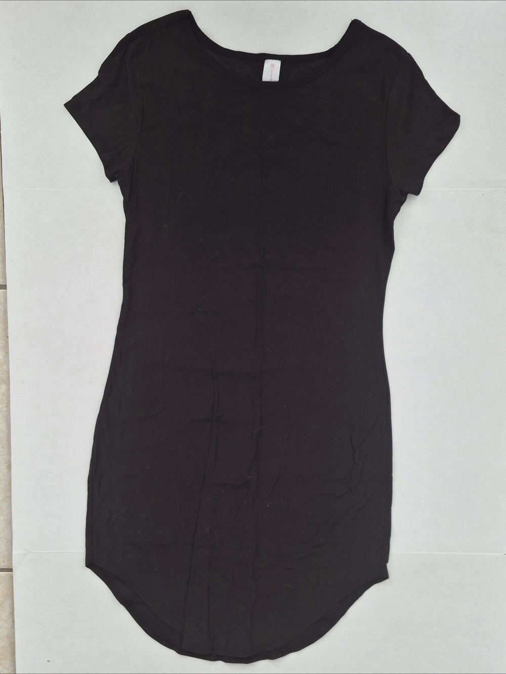 Scoop Neck Mini Dress - Short Sleeve, Black EUC
